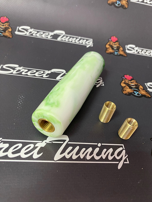 картинка Ручка КПП, цилиндр JDM 10 см, зелена-белая магазин  StreetTuning 