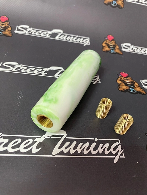 картинка Ручка КПП, цилиндр JDM 10 см, зелена-белая магазин  StreetTuning 