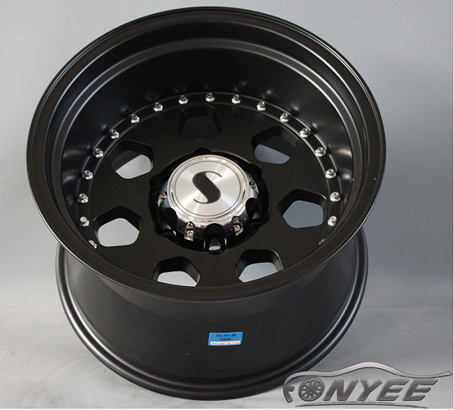 картинка Новые диски Daytona R16 6х139,7 ET-44 J10 черный мат + полированная полка магазин  StreetTuning 