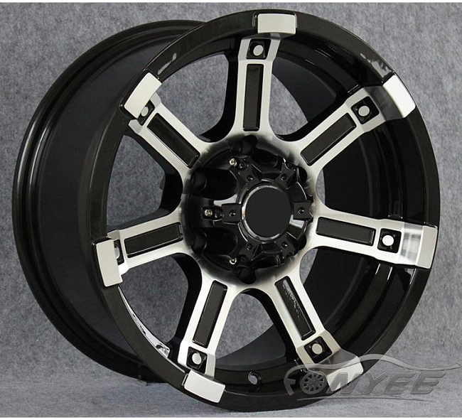 картинка Новые диски Powcan модель 10 R16 6X139,7 ET-10 J8 черный глянец + серебро магазин  StreetTuning 