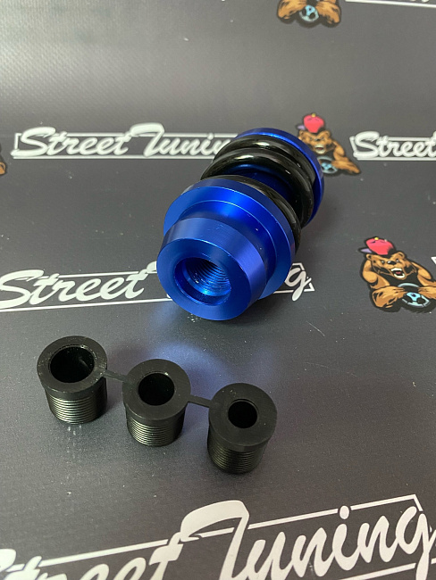 картинка Ручка КПП MOMO Springs в стиле койловера, синяя, пружина черная магазин  StreetTuning 