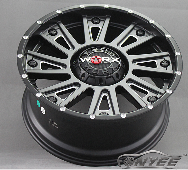 картинка Новые диски Worx 810 R20 6X139,7 ET18 J9 черный мат + серебро магазин  StreetTuning 