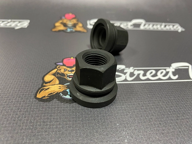 картинка Гайка колёсная М14x1.5x24 черный цинк пресс-шайба, ключ 21 магазин  StreetTuning 