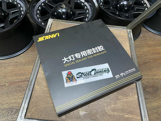 картинка Бутиловый герметик для стекол фар автомобиля Sanvi, черный, рулон магазин  StreetTuning 