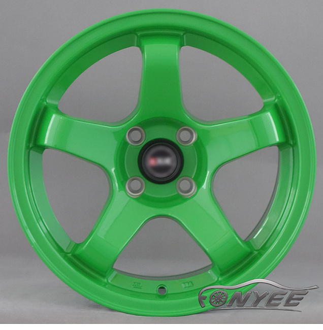 картинка Новые диски Bee*R B5 R15 4x100 ET10 J8 зеленый магазин  StreetTuning 