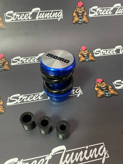картинка Ручка КПП MOMO Springs в стиле койловера, синяя, пружина черная магазин  StreetTuning 