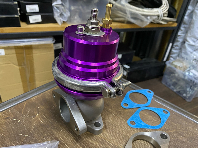 картинка Вестгейт (Wastegate) 44 мм Epman Sport , фиолетовый фланец 2 болта магазин  StreetTuning 