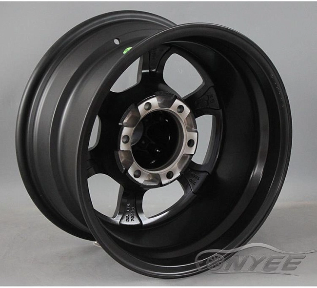 картинка Новые диски Powcan модель 15 R15 6X139,7 ET-10 J8 черный мат + серебро магазин  StreetTuning 