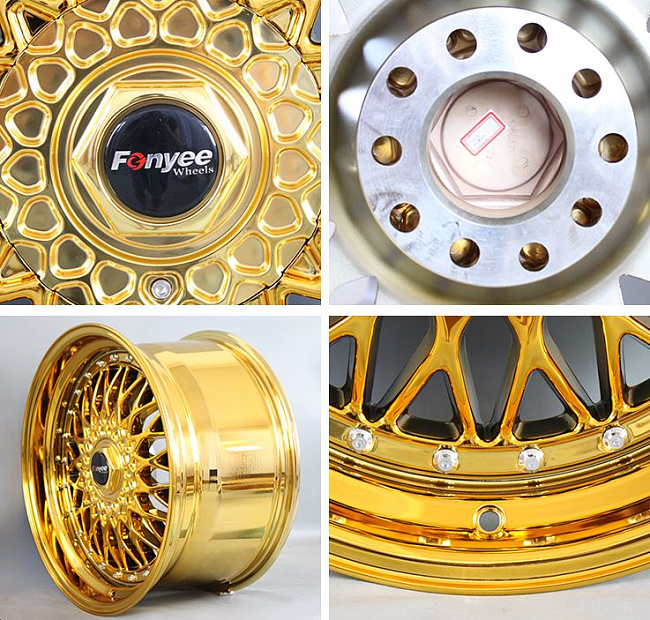 картинка Новые диски BBS RS R18 5X112/5X100 ET38 J9,5 золото хром + серебристые болтики магазин  StreetTuning 