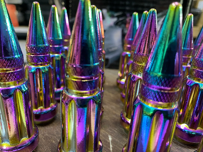 картинка Комплект гаек пики (пули) Starleks, 14х1.5, цвет неохром, 20 шт. магазин  StreetTuning 