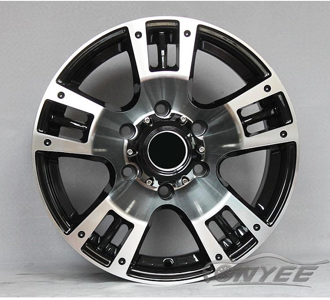 картинка Новые диски Powcan модель 11 R16 6X139,7 ET15 J8 черный глянец + серебро магазин  StreetTuning 