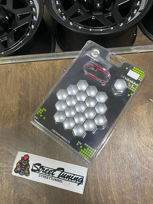 картинка Декоративные колпачки для колесных гаек и болтов под 21й ключ, серые матовые магазин  StreetTuning 