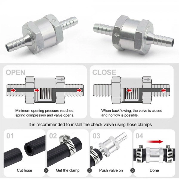 картинка Обратный топливный клапан Epman, под шланг 8 мм магазин  StreetTuning 