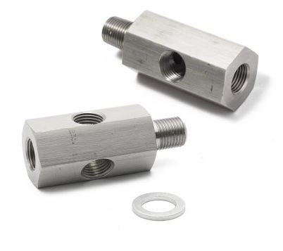 картинка Адаптер под сенсор температуры/давления масла, резьба - Папа 1/8 BSPT, мама 1/8 BSPT,  мама 1/8 NPT магазин  StreetTuning 