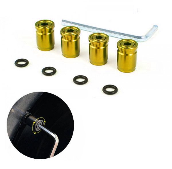 картинка Колпачки на ниппеля, под 6-гранник, цвет золото магазин  StreetTuning 