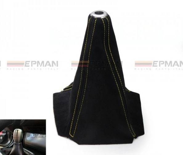 картинка Универсальный чехол кпп искусственная замша, желтая строчка магазин  StreetTuning 