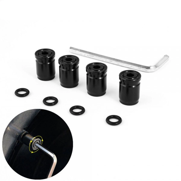 картинка Колпачки на ниппеля, под 6-гранник, цвет черный магазин  StreetTuning 