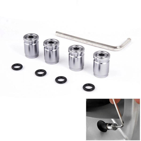 картинка Колпачки на ниппеля, под 6-гранник, цвет серебро магазин  StreetTuning 